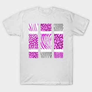 White and Pink Mixed Animal Print T-Shirt